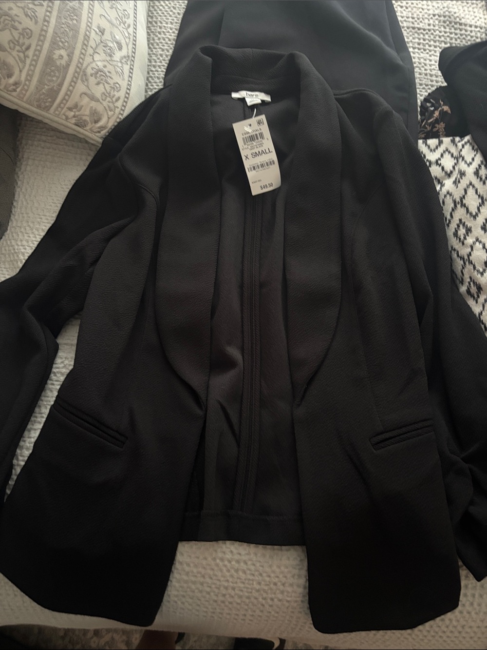 Bar III Black Open-Front Women's Blazer - X-Small